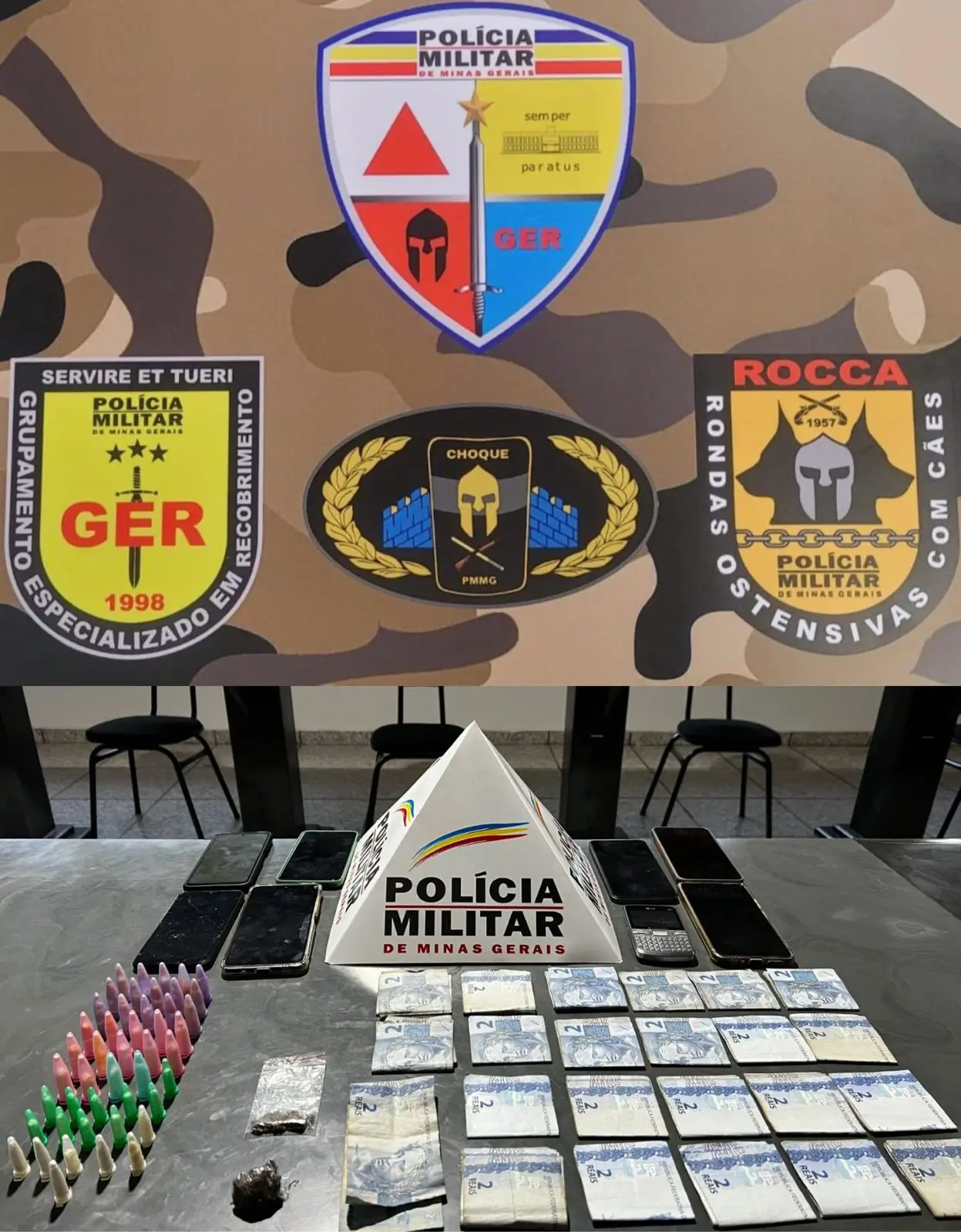 PM apreende drogas e materiais de origem duvidosa em Pitangui
