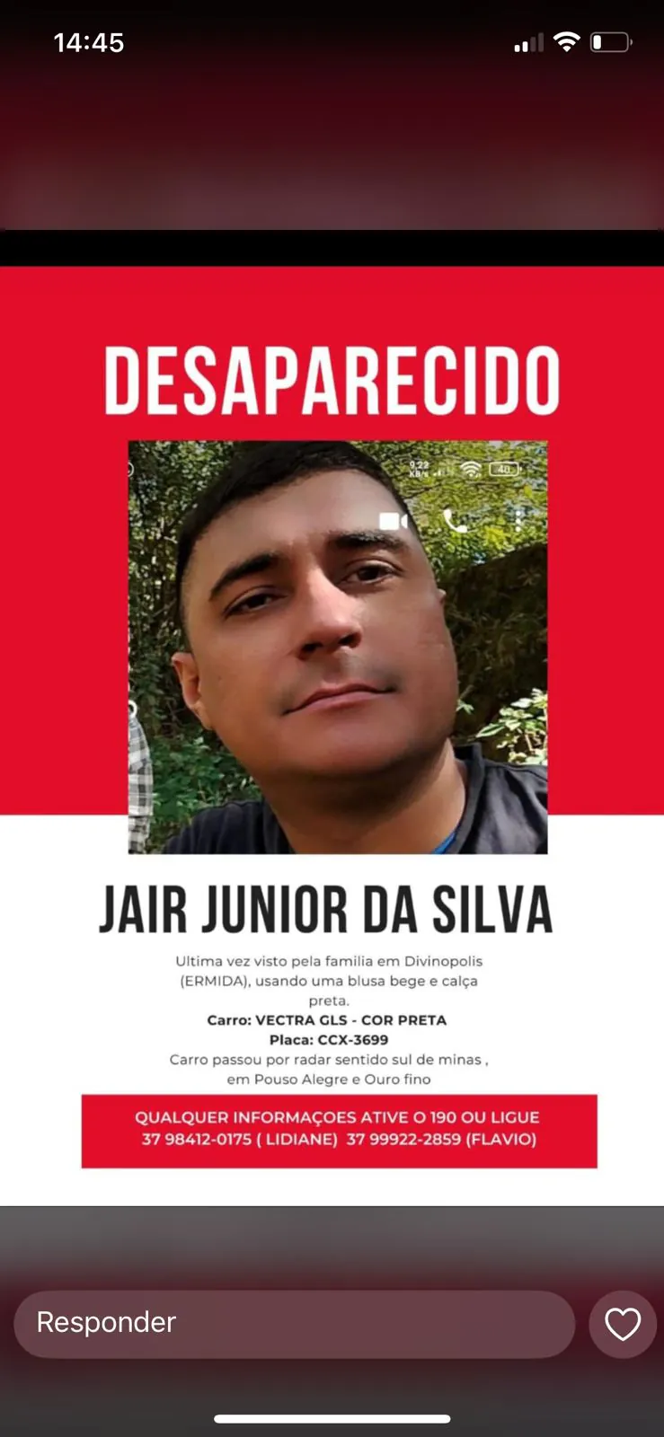 Carro envolvido em acidente na BR-494 pode ser de homem desaparecido em Divinópolis