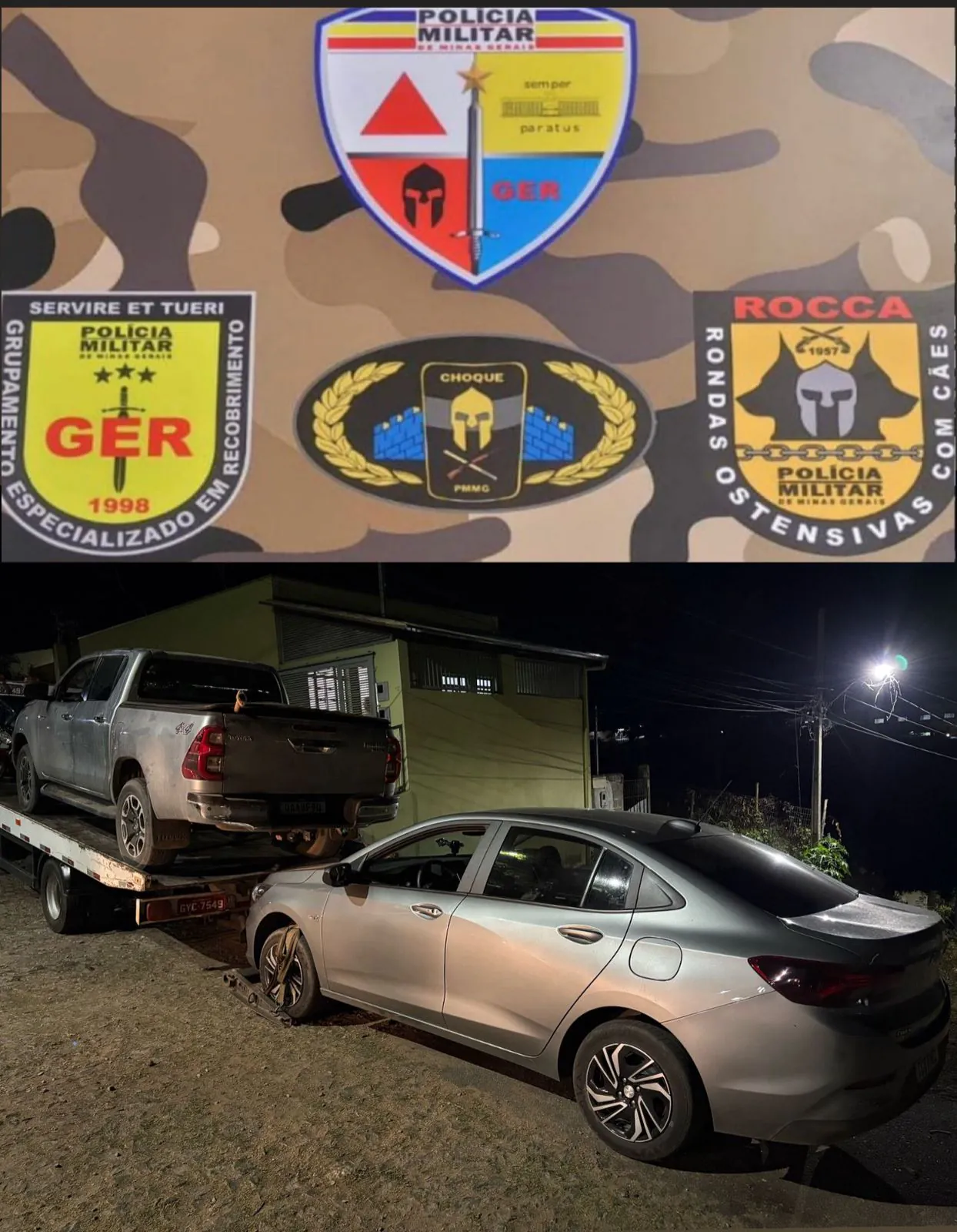 Polícia Militar recupera três veículos furtados e prende dois suspeitos em Divinópolis