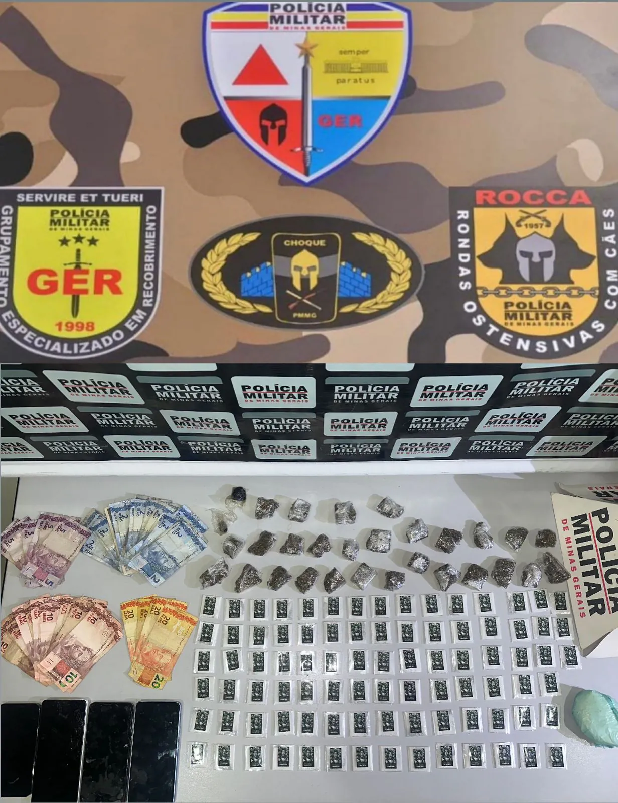 PM apreende grande quantidade de drogas e prende casal por tráfico em Nova Serrana