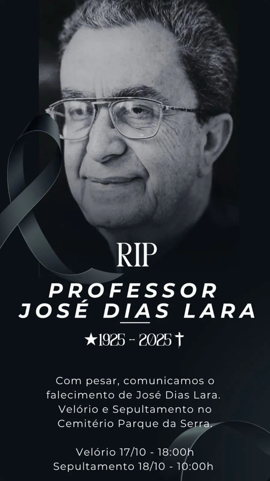Morre o professor e escritor José Dias Lara, aos 99 anos, em Divinópolis