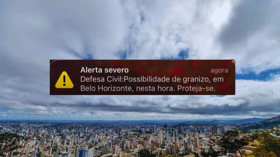 Defesa Civil de BH emite alerta de risco severo para granizo nesta terça-feira